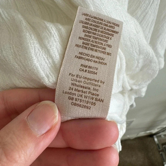 Free People white boho Crochet Arms Blouse top size medium - Picture 11 of 11